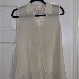 Cream lace back tank